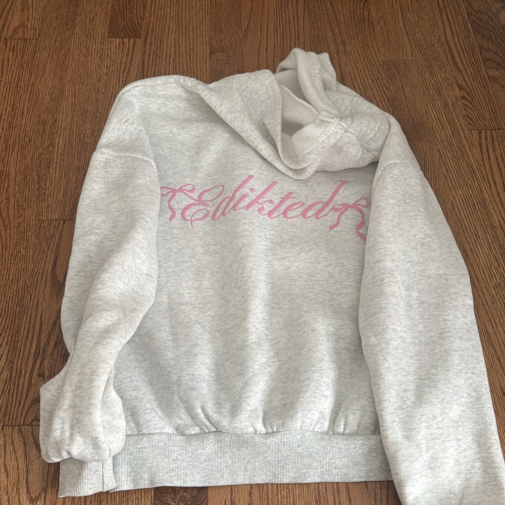 Edikted Pink and White Knit Sweater and Grey Hoodie Bundle - Picture 6 of 7